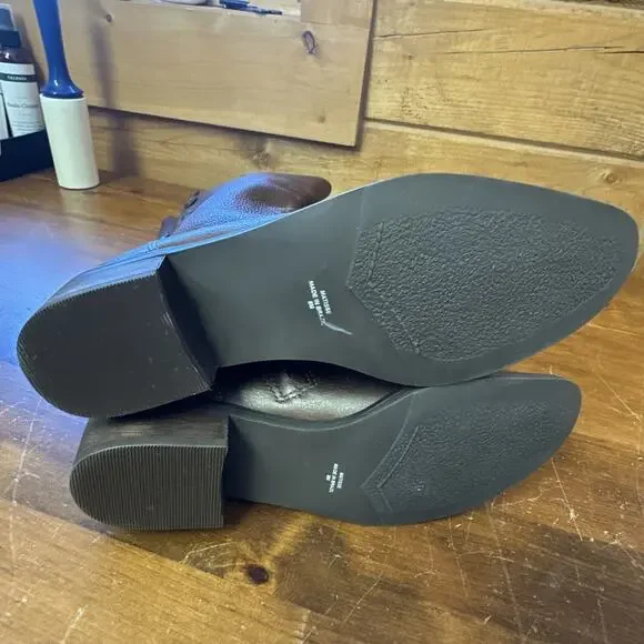 Matisse Women's 8 Sargent Brown Leather Mid Calf Western Riding Boot Side Zip - Picture 13 of 14